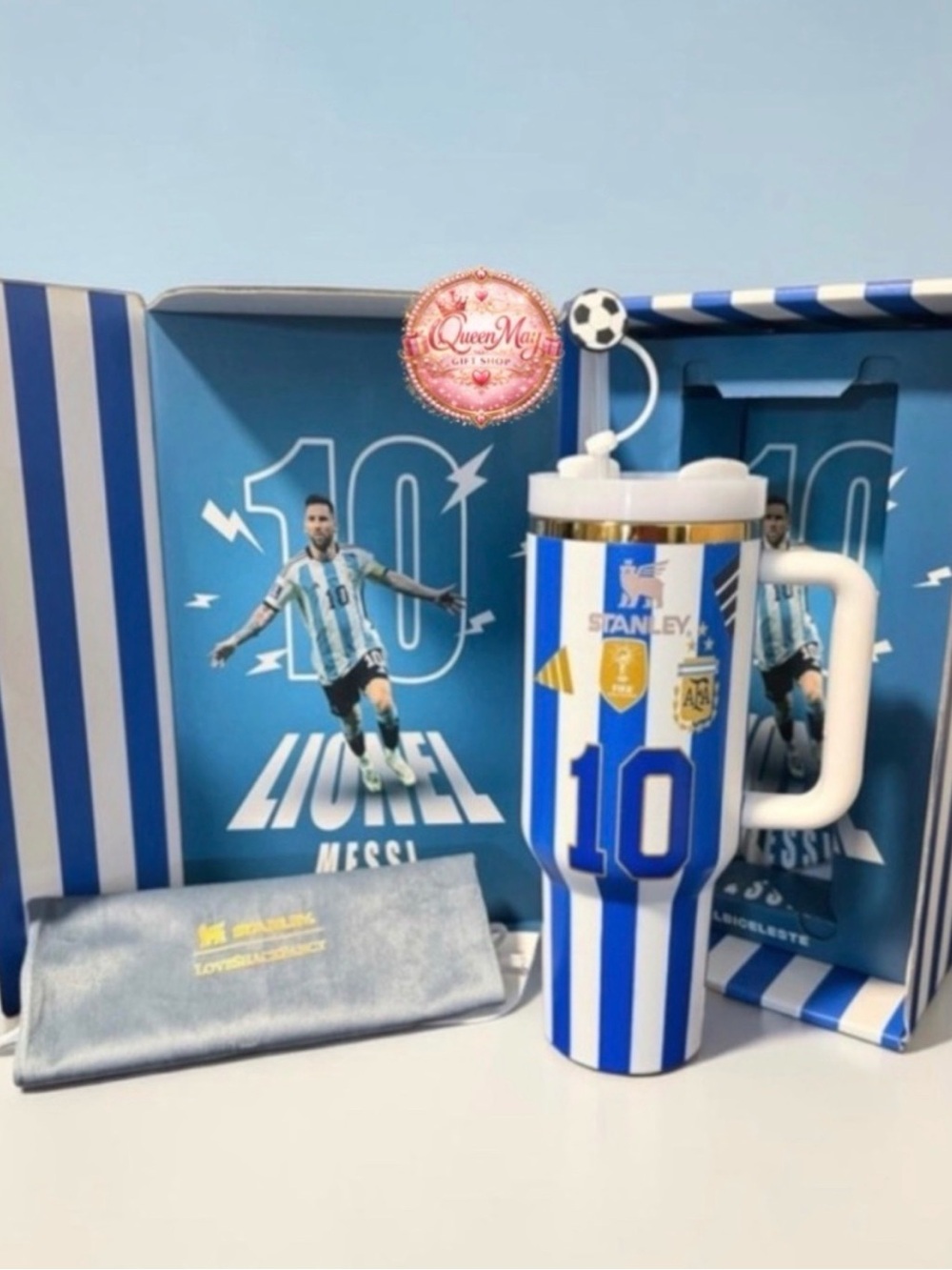 Stanley Soccer Edition Blue and White Tumbler
